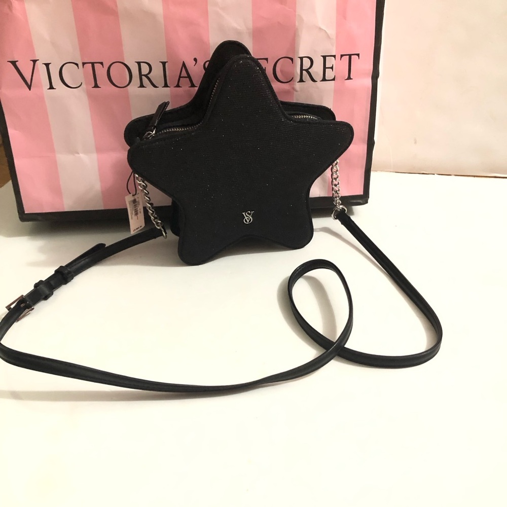 Victoria's Secret Star Crossbody Bag Black Sparkle NWT